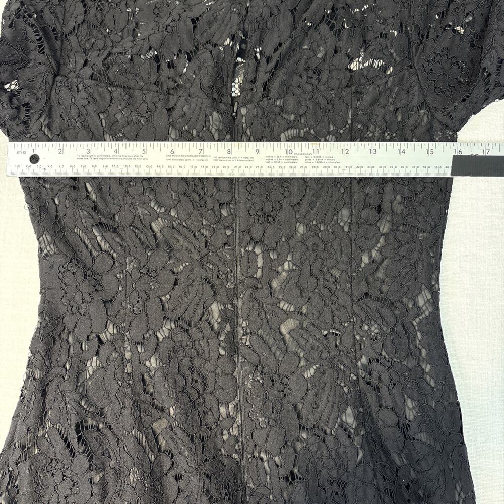 Eliza J Sheer Lace Overlay Black Cocktail Dress Sz 2 LBD Lined Goth Witchy - Picture 11 of 16